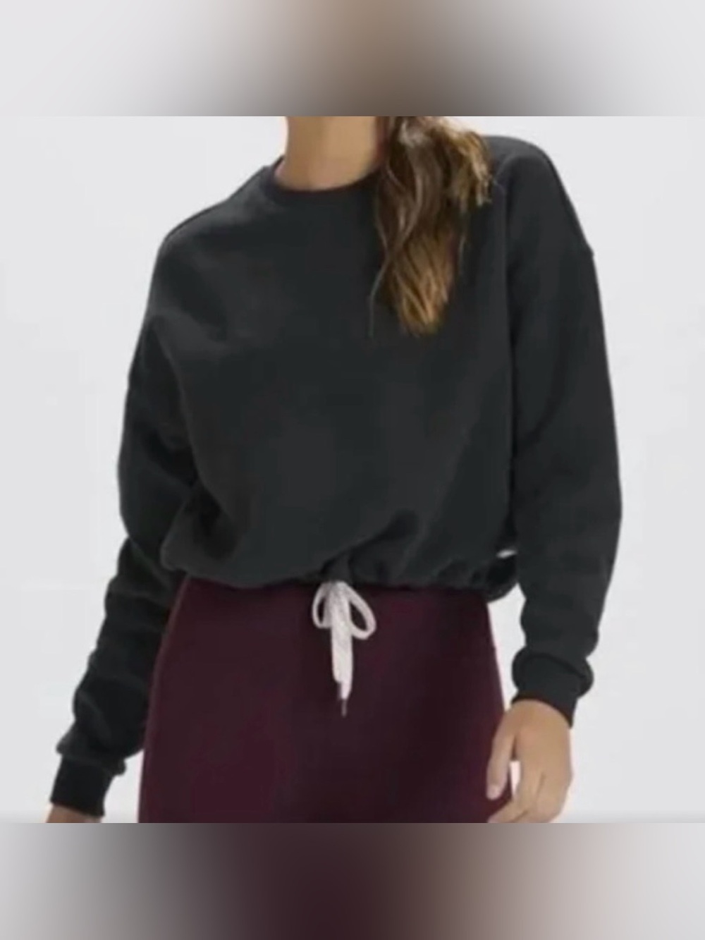 Vuori Restore Drawstring Sweatshirt Sz M Black Grey